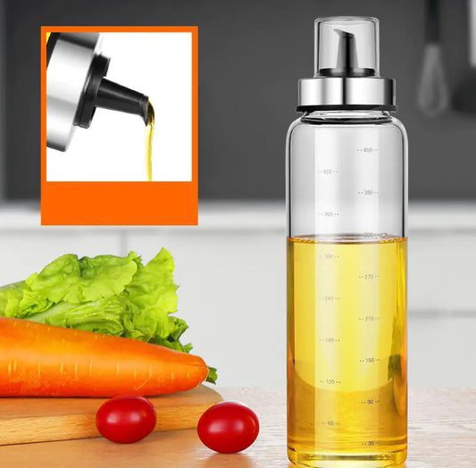 Leak-Proof Glass Oil Dispenser Set for Kitchen Use