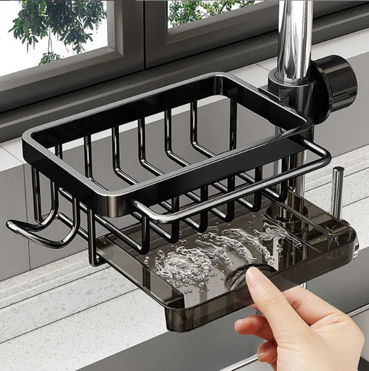 TidyTap Kitchen Faucet Storage Rack with Draining Basket